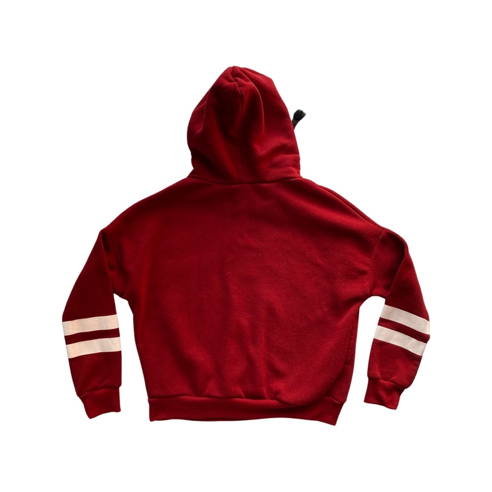 Red Hoodie with White Stripes - Picture 2 of 3